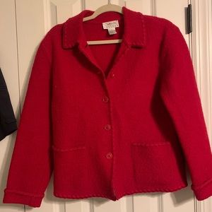 Talbots petite red wool blazer